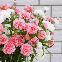 Künstliche Nelke Niederlassung Blume Muttertag Flores Geschenk DIY Scrapbooking Heim Tabelle Hochzeit Dekoration Gefälschte Blumen Kranz