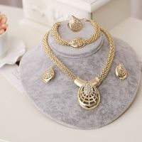 Set di gioielli in oro di Dubai Set di orecchini di gioielli in argento con perle di nozze africane