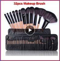 32pcs / set pinceles de maquillaje profesional con bolsa de Set Maquillaje Brocha para polvos cosméticos de belleza Pinceaux maquillage Kit de herramientas de sombra de ojos bea117a DHL