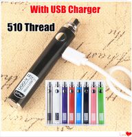 100% d'origine UGO V II vaporisateurs 510 fil batterie Micro USB Passthrough Vape Pen 650 900 mAh EVOD eGo T Vape batteries avec chargeur USB