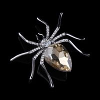 High Quality Glass Crystal Spider Brooch Pins in Red Purple Blue Colors fashion high-grade diamond scarf brooch