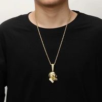 gefror heraus Nipsey Hussle Halskette für Männer Frauen Luxus-Designer-Diamant-Stern-Fans Andenken Anhänger 18k Gold Schmuck Geschenk bling plattierte