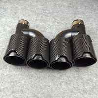 One pair H style carbon fiber exhaust end tips auto muffler ...