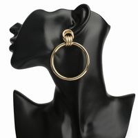 Women Dangle Earring Fashion Silver Gold Color Big Round Cir...