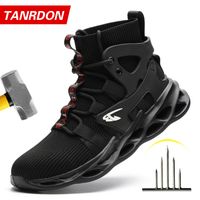 Safety Shoes Indestructible Man Safety Shoes Light Non-Slip Work Sneakers Breathable Shoes Men Steel Toe Puncture Proof Air Mesh Safety Boots 230505
