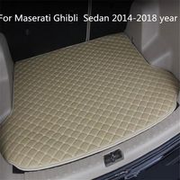 For Maserati Ghibli Sedan 2014-2018 year s Car Anti-skid Trunk Mat Waterproof Leather Carpet Car Trunk Mat Flat Pad235S