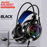 Headsets Computer Earphones Microphone Luminous Usb Gaming Headset Pc Gamer Girl Stereo Music Noise Canceling Wired Over-Ear Headphones T220919