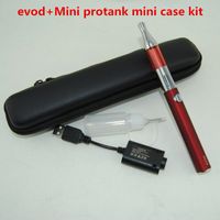Wholesale Electronic Cigarettes eGo Evod pyrex glass Mini protank Vaporizer Clearomizer vape pens mod starter kit with USB evod batteries case kits