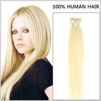 Wholesale ELIBESS quot quot I tip Hair Extensions g s s pack Human platinum blonde tangle free Pre bonded Keratin Hair