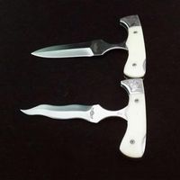 Wholesale 5 models high quality outdoor gear the one adjustable push knife bone handle back pocket Folding knife cutting tool