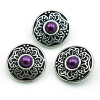 Wholesale Fashion Noosa mm Snap Buttons Retro Pattern Charms Alloy Clasps Interchangeable DIY Necklace Jewelry Accessories NKC0062