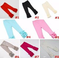 Bébé Fille Enfant Solide Pantalon Glaçage volants Coton Pantalon Legging multi color