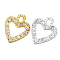 Wholesale Fashion Womens Heart diamond Charm Pendant Silver and gold Plated Jewelry findings