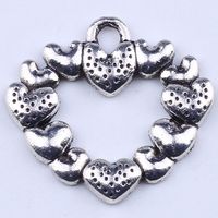 Wholesale New fashion silver copper retro DIY jewelry pendant small love into heart shaped pendant fit Necklace charm c