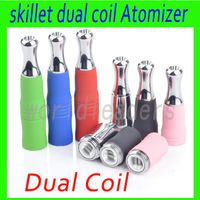 Wholesale 2016 dual coils Skillet Atomizer Top quality Skillet Atomizer replacement head skillet vaporizer coil Wax tank vaporizer dry herb vaporizer