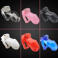 Wholesale Male Resinous Long Chastity Cage with Four Rings Large Size Men s Resin Locking Belt Device Six Colors Optional Sex Toy DoctorMonalisa CC089