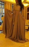 Wholesale Muslim Women Celebrity Evening Dresses Sequin Top Sequin Abaya In Dubai Arabic Kaftan Long Evening Prom Gowns With Long Sleeves