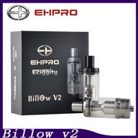 Wholesale EHpro Billow V II RTA ml Tank Eciggity Billow RDA Pyrex glass SS POM Replacement Dual Coils AFC System Hoes airflow DHL