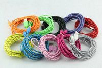 Wholesale 1M M M FT Extra Long Extension USB Fiber Braided Charger Cable Sync Data Fabric Knit Nylon Chargring Cord Lead For Cellphone Smartphone