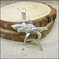 Wholesale Antique silver Charms Shark Pendant Fit Bracelets Necklace DIY Metal Jewelry Making