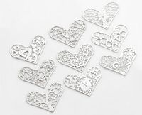 Wholesale 20pcs Silver Plated Heart Style Hollow Floating Window Plates Fit For Heart Magnetic Memory Glass Charms Locket
