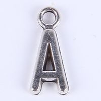Wholesale New fashion antique silver copper plated metal alloy hot selling A Z Alphabet letter A charms floating x