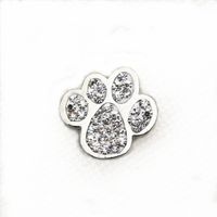 Wholesale 10pcs Hot sale crystal dog paw snap buttons DIY mm Snap Necklace Bracelet Bangles DIY Snap Jewelry Charms