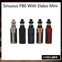 Wholesale Wismec Sinuous P80 With Elabo Mini Kit W SINUOUS P80 TC Box Mod ml Elamo Mini Atomizer Hidden Fire Button Original