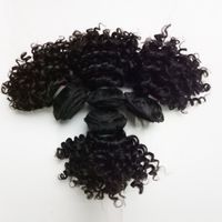 Wholesale Beautiful Brazilian virgin human Hair double weft Short bob Style inch Kinky curly hair weaves Burmese Indian remy hair extensions