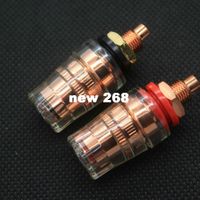 Wholesale 10PCS EIZZ Red Copper Plated Brass Speaker Amplifier Binding Post Terminal Connector Short Hread