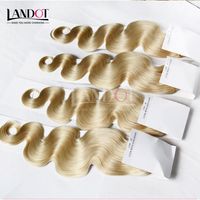 Wholesale Grade A Color Bleach Blonde Russian Virgin Human Hair Weaves Bundles Russian Body Wave Remy Hair Extensions Can Dye all Colors
