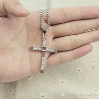 Wholesale 2021 with section Alloy Diamond cross necklace accessories clavicle domineering male and female couple pendant jewelry