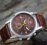 Wholesale Luxury Men s Geneva PU watch Fashion Roman Business Quartz Clock Military Casual Dress Wristwatches Cool watches