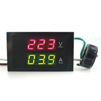 Wholesale Freeshipping AC80 V A led display volt voltage amp current panel meter gauge detector digital ac ammeter voltmeter