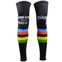 Wholesale 2015 ETIXX QUICK STEP PRO TEAM UCI BLACK RED CYCLING LEG WARMER SPANDEX COOLMAX LYCRA UV PROTECTION SIZE S XXL