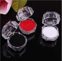 Wholesale Fashion Acrylic Jewelry Packing Box Womens Ornaments Case Ring Earring Stud Storage Jewels Gift Container