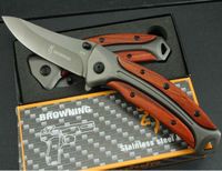 Wholesale Hot Sale Browning DA58 folding knife Cr13Mov Blade Rose wood Handle outdoor hunting tools combat knives