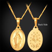 Wholesale Virgin Mary Pendant Necklace K Real Gold Platinum Rose Gold Plated Cross Symbol Jesus Piece Jewelry