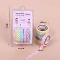 Wholesale 5PCS Pack Candy Color Rainbow Striped Dots Washi Tape DIY Decorative Tape Color Paper Adhesive Tapes