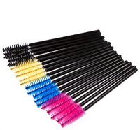 Wholesale 25000pcs very cheap Disposable Eyelash Brush Mascara Wands Applicator Makeup Cosmetic Tool Pink Blue Yellow Black color Hot Sell
