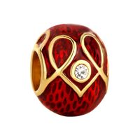 Wholesale Factory Metal Jewelry Enamel Crystal paved Faberge Egg Charm Fashion Rushion Egg Beads Fits for Bracelets