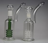Wholesale New glass bong Two functon New perk water pipe oil rig glass dab tobacco bong smoking pipe with dome nail