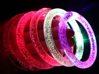 Wholesale 100pcs LED Flash Blink Blinking Color Changing Light Lamp Party Decoration Wedding Fluorescence Club Stage wrist Bracelet Bangle