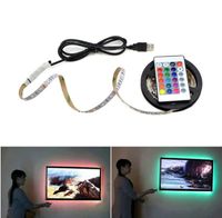 Wholesale USB Powered V RGB LED Strip light leds m SMD Non Waterproof Tape For TV Background Lighting With Remote Controller