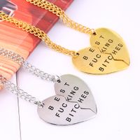 Wholesale Pendant friendship Broken Heart Pendant Necklace silver gold chain Statement Choker Necklace best bitches for you Jewelry women