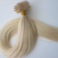 Wholesale 100g Strands Nail U Tip Hair Extensions inch Platinum Blonde Pre Bonded Brazilian Indian Human hair