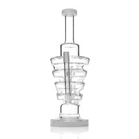 Wholesale New design HOOKAH water pipe barrel in cycler recycler glass bong rigs oil dab with inches mm male joint