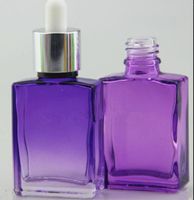 Wholesale White frosted shiny ml ml eliquid glass dropper bottles for e juice square glass bottles rectangle green purple blue