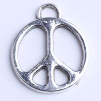Wholesale DIY jewelry pendant silver copper Retro peace symbol charm fit Necklace or Bracelets x
