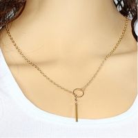 Wholesale Chain Necklace Jewelry Women Brief Fashion Gold Silver Plated Alloy Circle Metal Strap Chokers Clavicle Chain Necklaces SN574